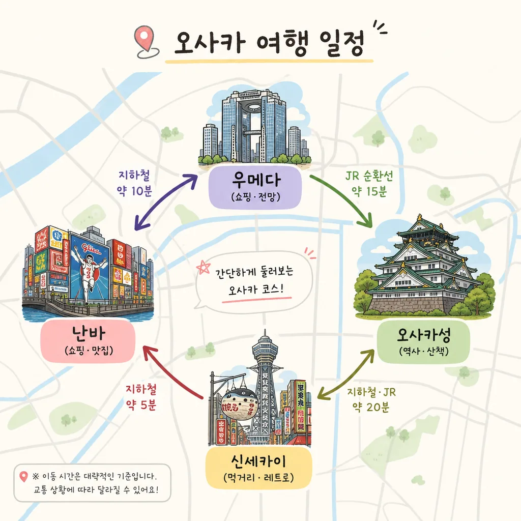 오사카 주유패스 1일권 추천 동선