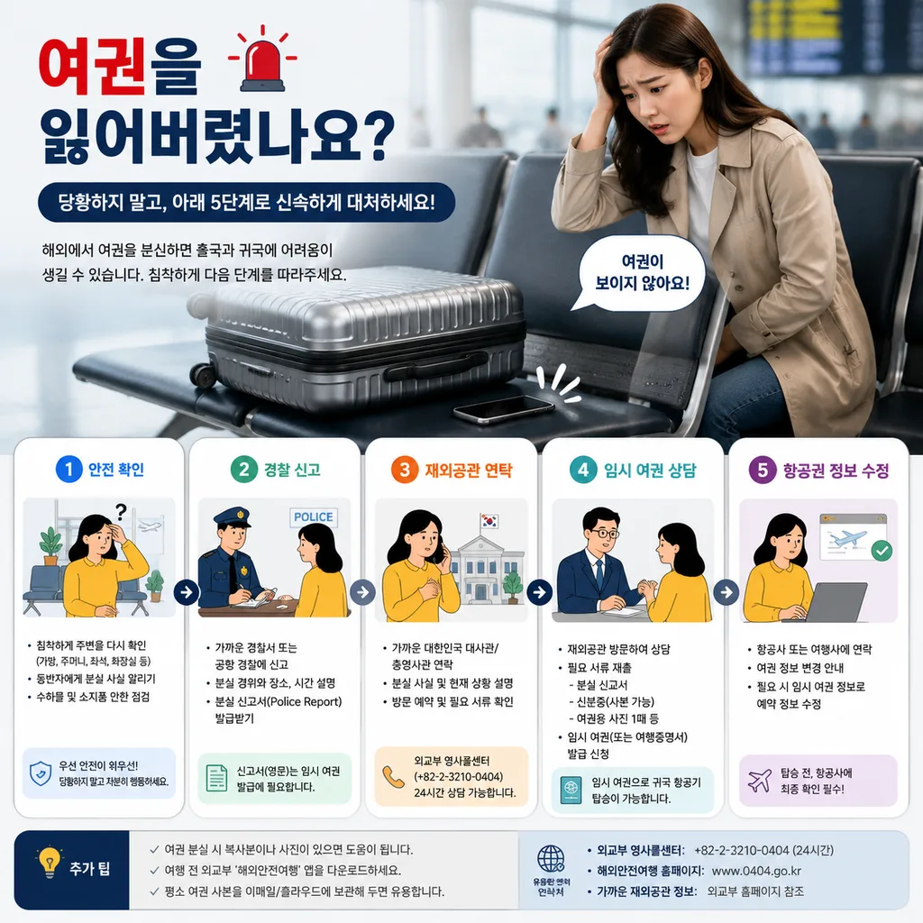 해외여행 중 여권 분실 대처법 5단계