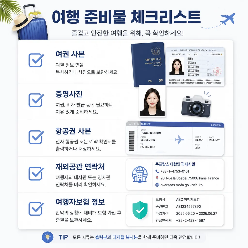 여권 분실 대비 여행 준비물