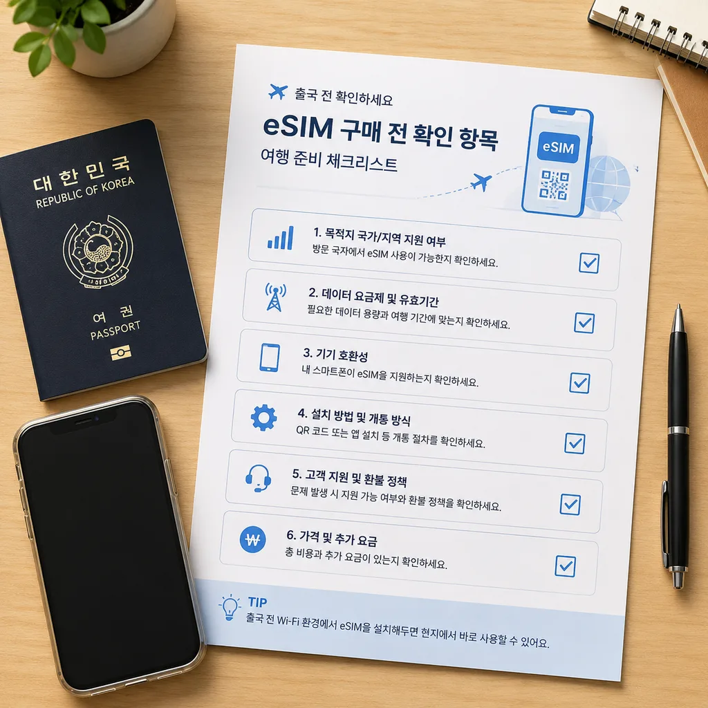 해외여행 eSIM 구매 전 체크리스트