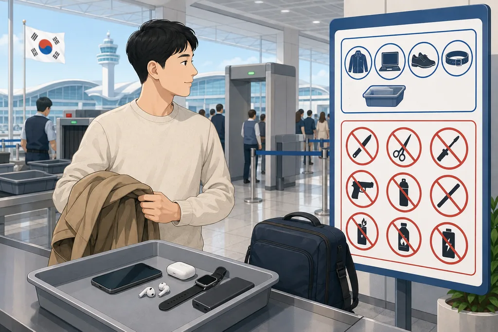 공항 보안검색 전 휴대품 준비와 제한물품 확인